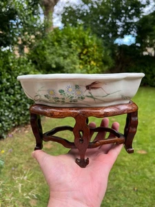 Chinesischer antiker Porzellan Übertopf Jardiniere Famille Rose Qing Mark 19. Jh. - Bild 1 von 18