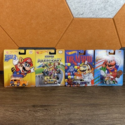 Hot Wheels "Super Mario Bros." Pop Culture Lote de 4, 30 Aniversario Nintendo Foto 1 de 4