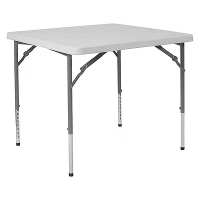 Flash Furniture Square Folding Table,Plastc,34'' Sqr,Adj,Wht, Plastic Top, White - Image 1 of 4