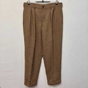Vintage J.Crew Men 100% Wool Pleated Dress Pants Size 34 Houndstooth 90s C031 -4 - Picture 1 of 18