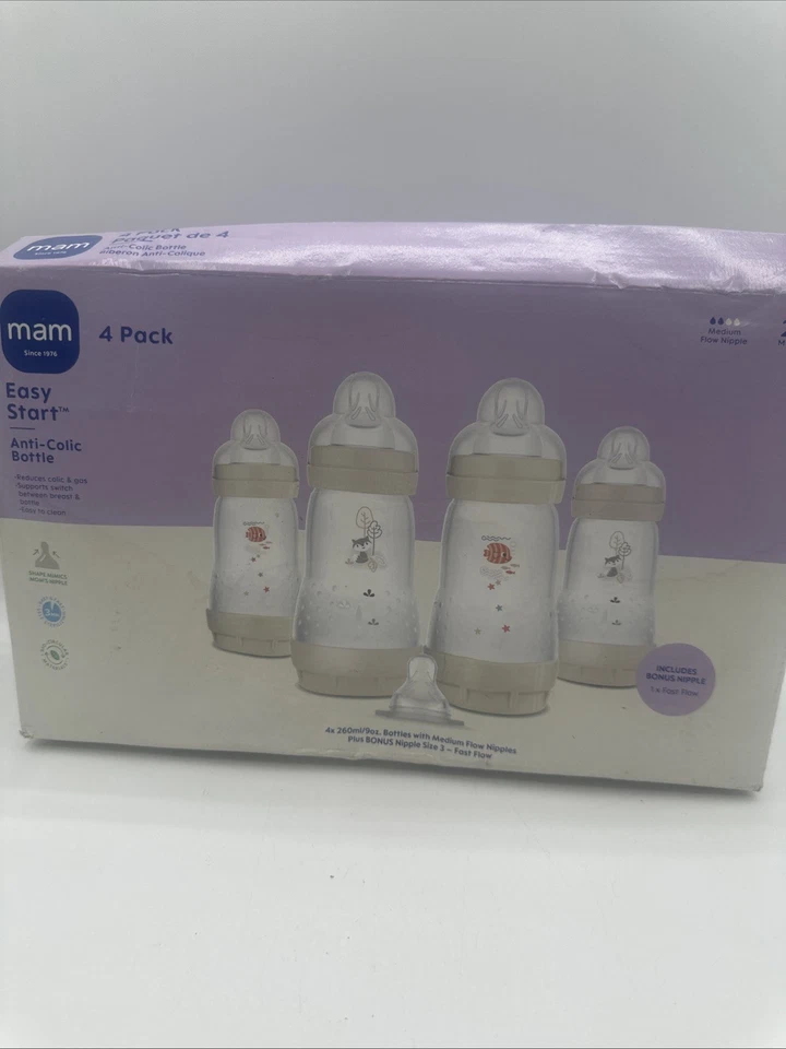 Mam 4 包 9 盎司瓶装白色易启动 2 个月以上 — 第 1/4 张图片
