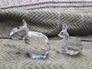 Kristall Schnecke und Kuh oder Nilpferd Figuren schöne Stücke zu einer Sammlung hinzuzufügen  - Bild 1 von 9