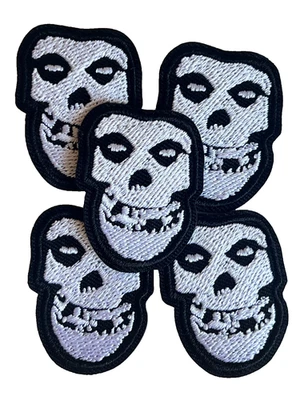 (5) THE MISFITS - Punk Rock Fiend Ghost Skull Embroidered Iron-On/Sew Patches