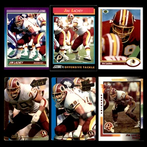 Jim Lachey lotto di 6 carte da calcio diverse 1990-1992 Washington Redskins - Foto 1 di 8