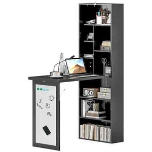 Three-Part Work Desk, with Storage and Chalkboard - Black - Picture 1 of 12