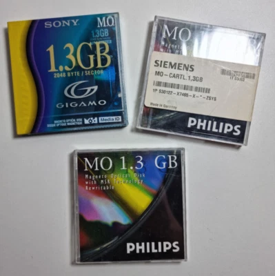 3 Stück 1.3 Gb M.O. Sony Philips Magneto Optical Disk Datasette optische - Bild 1 von 4