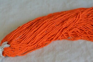 Vintage Seed Beads Orange Opaque, 20bpi, 7g, 1950s - Picture 1 of 4