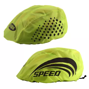Helmüberzug Fahrradhelm Regenschutz Regenhaube Regenüberzug Sichtbarkeit NEON - Bild 1 von 22