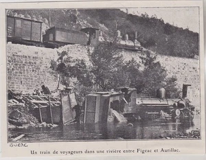 1904 -- TRAIN DE VOYAGEURS DANS UNE RIVIERE A BUZAC VIAZAC LOT 3J176 - Picture 1 of 1