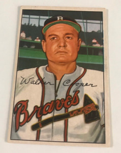 1952 Bowman Baseball Walker Cooper #208 Atlanta Braves Vintage MLB Card