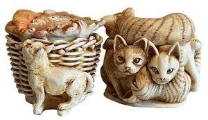 1994 Perfect Friends & 1998 Kitty's Kipper Trinket Dishes by Harmony Kingdom - Picture 1 of 20