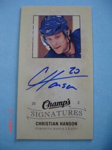 2009-10 Upper Deck "Champs Signatures" Minis Autograph # CS-CH Christian Hanson!