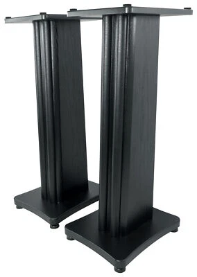 (2) Rockville SS28B Black Wood Grain 28" Speaker Stands Fits Yamaha HS5IW - Image 1 of 4
