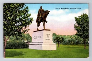 Monroe MI-Michigan, Monumento a Custer, Postal de Colección - Imagen 1 de 2