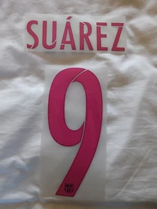 Sporting id Name Block & Number Barcelona Shirt Print Set SUAREZ 9 pink Kids - Picture 1 of 2