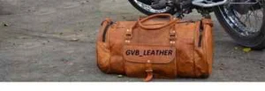 30" Handmade Leather Canvas Bag Men Travel Air Cabin Carryon Luggage - Picture 1 of 4