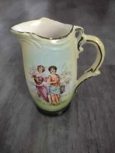 Vintage 1930's/40's Porcelain Portrait Creamer Pitcher Women at Fountain Czech - Picture 1 of 6