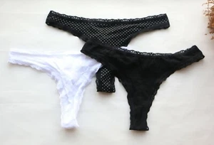 Women Sexy Thongs Cotton&Mesh T-back Underwear High cut G-string Panties XS-L - Picture 1 of 12