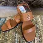 Tory Burch Everly Calf Leather Flat Back Strap Sandal NEW size 8 Beige