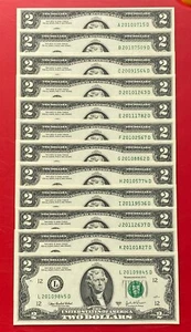 RARE 2003A $2 TWO DOLLAR BILL ( 12 District set ) SCARCE BLOCK “D” UNCIRCULATED - Picture 1 of 7