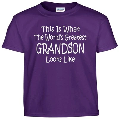 Worlds Greatest GRANDSON T shirt  Boys Youth Kids and Adult Tee T Shirt - Image 1 of 3