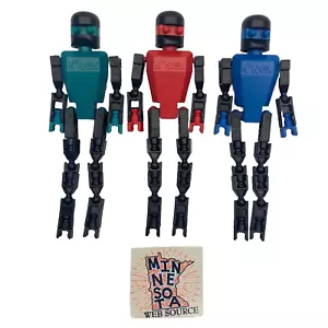 3 Knex Action Figures - Red Teal Blue Robot People Men - K'nex Parts - Picture 1 of 2