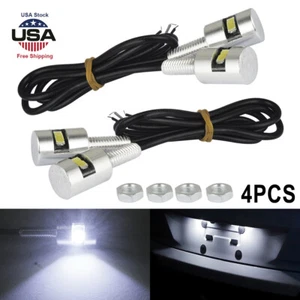 4PCS Motorcycle Car SMD LED License Plate Light Screw Bolt Lamp Bulbs Universal^ - Picture 1 of 4