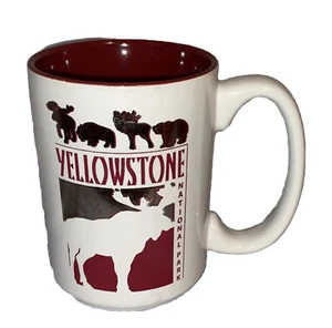 *PARQUE NACIONAL DE YELLOWSTONE*TAZA DE CAFÉ/TÉ*Borgoña/Dorado*Recuerdo de taza de búfalo*De colección - Imagen 1 de 8