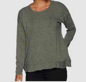 $180 Mod-o-doc Women's Gray Slubbed Tulip Crossback Pullover Sweater Size S - Picture 1 of 2