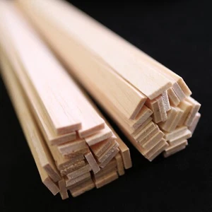 NEW 50 Strips - DYI Balsa Wood Unfinished Sticks 3/32" x 5/16" x 10" -Heavy - Picture 1 of 5