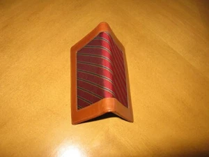 Trafalgar credit card holder, wallet, bifold. Leather, fabric. Made in the USA - Picture 1 of 7