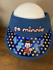 NWT Vintage Disney Blue "go minnie" anime Minnie Mouse Visor Cap Hat Girls - Picture 1 of 9