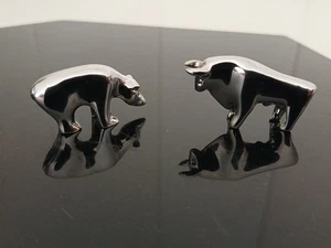 Bulle und Bär Deko-Figuren - Moderne Skulptur Büro & Schreibtisch - Börse & Dax - Bild 1 von 6