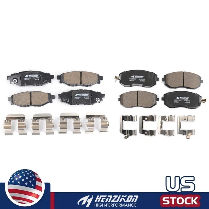 Juego de pastillas de freno de cerámica de 8 piezas F&R con hardware para Subaru Forester Impreza BRZ Foto 1 de 1