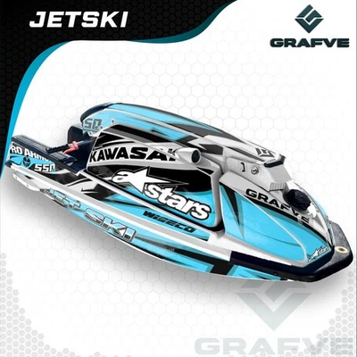 Kawasaki Jet Ski 550 Sx 440 Js Kit Gráficos Calcomanías Adhesivas Envoltura 550SX 440JS Foto 1 de 2