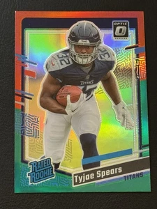 2023 Panini Donruss Rated Optic Red And Green Prism Tyjae Spears RC #396 - Picture 1 of 2