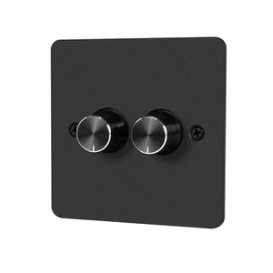 2X DC 12V-24V LED Dimmer Switch, Push ON/OFF Rotary Control Dimmer Switch 2 Gang - Picture 1 of 12