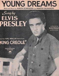 Original Sheet Music - Elvis Presley - Young Dreams - 1958- Near MINT Condition - Picture 1 of 4