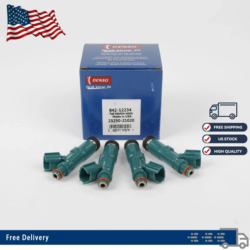 4 piezas inyectores de combustible DENSO 23250-21020 para Toyota Prius Scion 2000-09 xA xB nuevos Foto 1 de 4