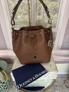Dooney & Bourke Sorrento Drawstring Handbag, Brown, NWT - Picture 1 of 9