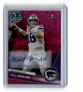 Will Howard 2023 Bowman U Chrome 1st Fuchsia Mini Diamond Refractor Auto/150 - Picture 1 of 2