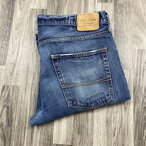 ABERCROMBIE & FITCH Horton Classic Straight Mid Rise Blue Denim Jeans Herren 34 - Bild 1 von 13