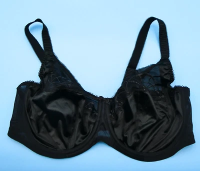 Sujetador Elomi 38G con aros malla negra Peekabo lencería de encaje floral con aros nuevo Foto 1 de 4