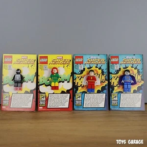 2012 LEGO SDCC Jean Grey, Shazam, Spider-Man Black Symbiote Suit, and Bizarro - Picture 1 of 2