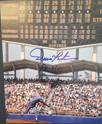 Dennis Martinez Montreal Expos Signed 8x10 Perfect Game Pic Autograph Photo - Image 1 of 3
