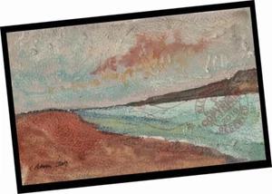 C Peterson ORIGINAL Fine ART pintura al óleo paisaje marino con nubes paisaje marino playa - Imagen 1 de 12