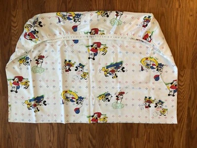 Sábana cuna ajustada vintage 1984 Mickey Mouse & Friends Walt Disney Co. bebé Foto 1 de 4