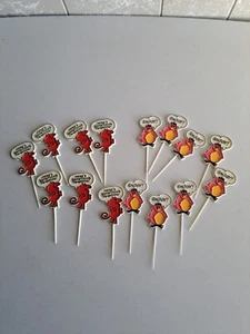 Set of 14 VTG Hallmark Party Picks Here's Something Tempting Devil & Enjoy Bird - Picture 1 of 7