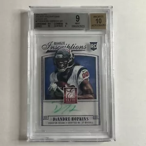 2013 Panini Elite DeAndre Hopkins Rookie Inscriptions Green Ink SP BGS 9 Auto 10 - Picture 1 of 3