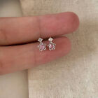 1Pair Korean Style Pink Zircon Flower Ear Bone Nail Sweet Exquisite Stud Earring